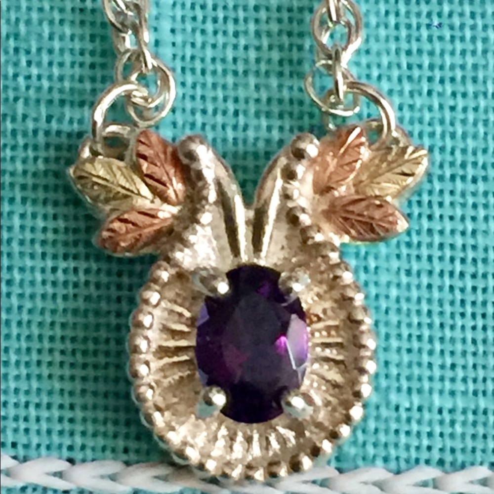 💕💕12K $ Sterling Silver Amethyst Necklace.💕💕
